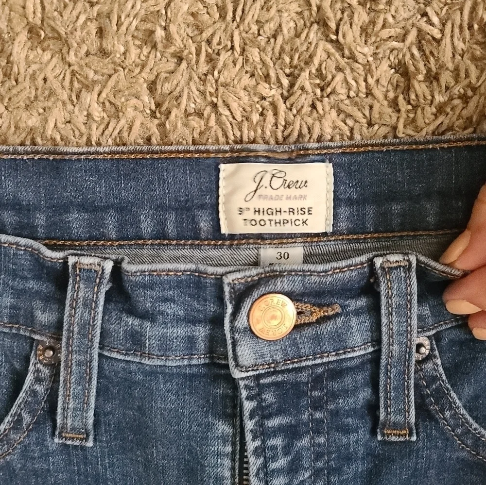 J.Crew High Rise Toothpick Jeans Light Wash Size 30 Skinny